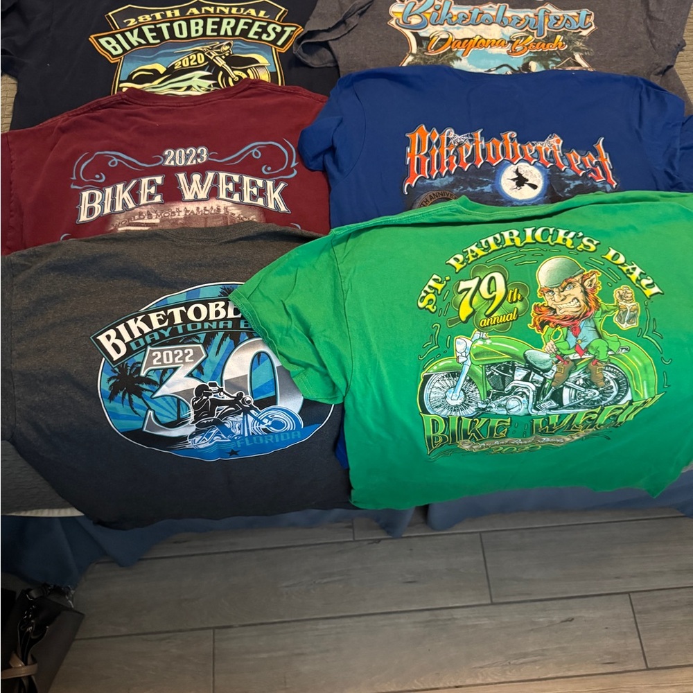 Lot of 6 Daytona Bike Week and Biketoberfest Official Tees
